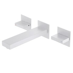 Смеситель для раковины встраиваемый Abber Daheim двухвентильный белый матовый (AF82122W)