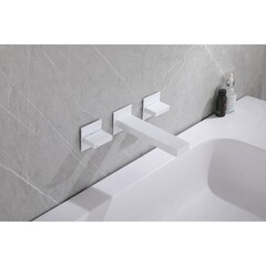 Смеситель для раковины встраиваемый Abber Daheim двухвентильный белый матовый (AF82122W) - фото 2