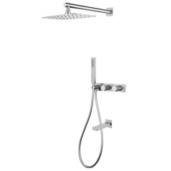 Душевая система Abber Rund встраиваемая с верхним душем с лейкой с изливом сатин (AF8717SP)