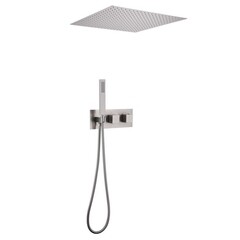 Душевая система Abber Daheim встраиваемая с верхним душем с лейкой сатин (AF8255SP)