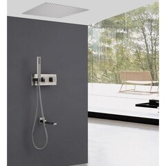 Душевая система Abber Daheim встраиваемая с верхним душем с лейкой с изливом сатин (AF8254SP) - фото 3