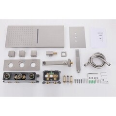 Душевая система Abber Daheim встраиваемая с верхним душем с лейкой с изливом сатин (AF8253SP) - фото 4