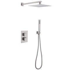 Душевая система Abber Daheim встраиваемая с верхним душем с лейкой сатин (AF8251SP)