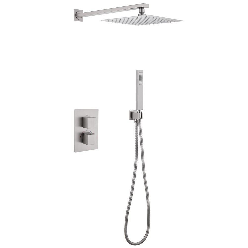 

Душевая система Abber Daheim встраиваемая с верхним душем с лейкой сатин (AF8251SP)