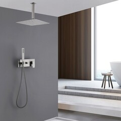 Душевая система Abber Daheim встраиваемая с верхним душем с лейкой сатин (AF8221SP) - фото 2