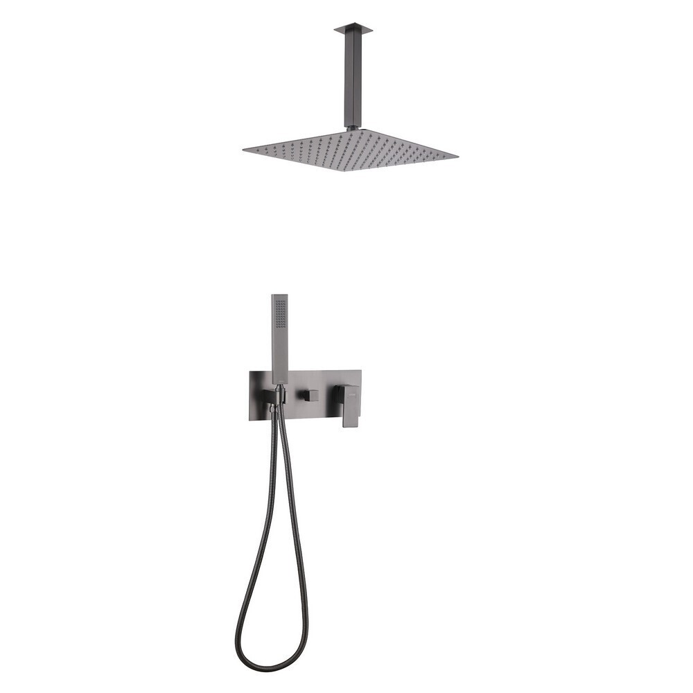 Душевая система Abber Daheim встраиваемая с верхним душем с лейкой никель (AF8221NG)