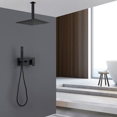 Душевая система Abber Daheim встраиваемая с верхним душем с лейкой черная матовая (AF8221B) - фото 3