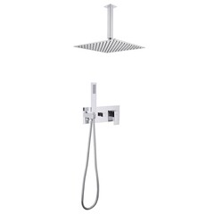 Душевая система Abber Daheim встраиваемая с верхним душем с лейкой хром матовый (AF8221)