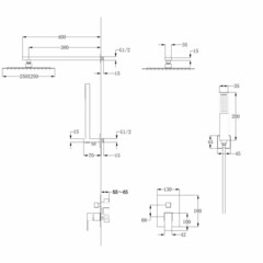 Душевая система Abber Daheim встраиваемая с верхним душем с лейкой белая матовая (AF8219W) - фото 3