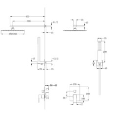 Душевая система Abber Daheim встраиваемая с верхним душем с лейкой сатин (AF8219SP) - фото 2