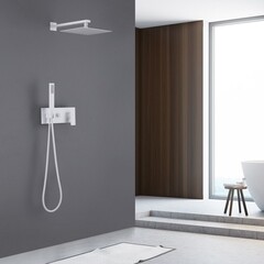 Душевая система Abber Daheim встраиваемая с верхним душем с лейкой белая матовая (AF8218W) - фото 3