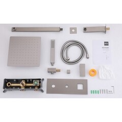 Душевая система Abber Daheim встраиваемая с верхним душем с лейкой с изливом сатин (AF8217SP) - фото 4