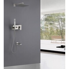 Душевая система Abber Daheim встраиваемая с верхним душем с лейкой с изливом сатин (AF8217SP) - фото 2