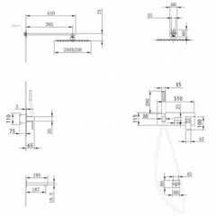 Душевая система Abber Daheim встраиваемая с верхним душем с лейкой с изливом сатин (AF8217SP) - фото 3