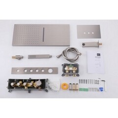 Душевая система Abber Rund встраиваемая с верхним душем с лейкой с изливом сатин (AF8753SP) - фото 4