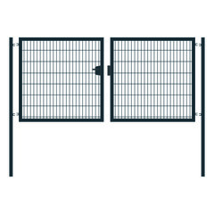 Калитка распашная с панелью 3D и столбами 1х1,5 м графитовая серая RAL 7024