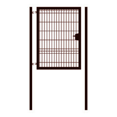 Калитка распашная с панелью 3D и столбами 1х1,5 м коричневая RAL 8017
