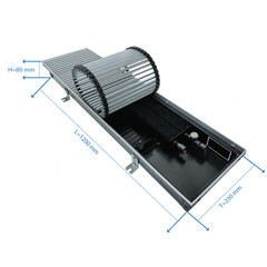 Конвектор внутрипольный Gekon Eco с 1 теплообменником 1200х230х80 мм боковое/нижнее подключение - фото 2