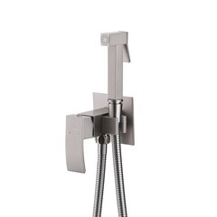 Смеситель с гигиеническим душем встраиваемый Abber Wasserfall со скрытой частью в комплекте сатин (AF8625SP) - фото 4