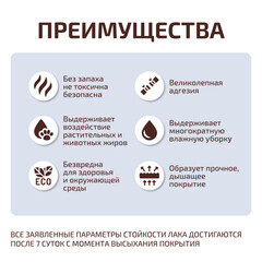 Лак акриловый интерьерный Радуга ВДАК бесцветный 2,7 л полуглянцевый - фото 2