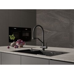 Смеситель для кухни Cersanit Vivo черный с высоким изливом с подключением к фильтру однорычажный (68218) - фото 12