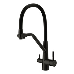Изображение товара Смеситель для кухни Cersanit Vivo черный с высоким изливом с подключением к фильтру однорычажный (68218)