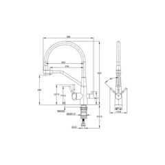 Смеситель для кухни Cersanit Vivo черный с высоким изливом с подключением к фильтру однорычажный (68218) - фото 3