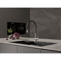 Смеситель для кухни Cersanit Vivo хром/черный с высоким изливом с подключением к фильтру однорычажный (68217) - фото 12