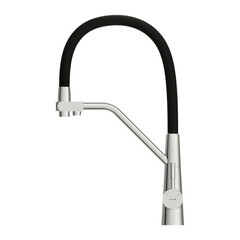 Смеситель для кухни Cersanit Vivo хром/черный с высоким изливом с подключением к фильтру однорычажный (68217) - фото 4