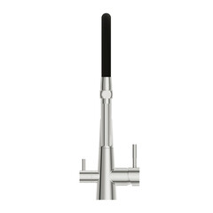 Смеситель для кухни Cersanit Vivo хром/черный с высоким изливом с подключением к фильтру однорычажный (68217) - фото 5