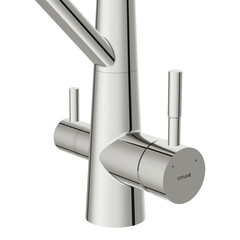 Смеситель для кухни Cersanit Vivo хром/черный с высоким изливом с подключением к фильтру однорычажный (68217) - фото 8