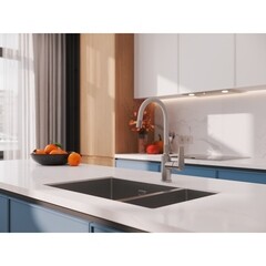 Смеситель для кухни Cersanit Moduo белый/хром с высоким изливом однорычажный (68232) - фото 12