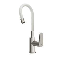 Смеситель для кухни Cersanit Moduo белый/хром с высоким изливом однорычажный (68232) - фото 5