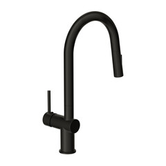 Смеситель для кухни Cersanit Brasko черный с высоким изливом с вытяжной лейкой однорычажный (68225) - фото 6