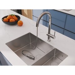 Смеситель для кухни Cersanit Brasko хром с высоким изливом с вытяжной лейкой однорычажный (64841) - фото 13