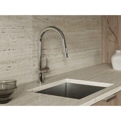 Смеситель для кухни Cersanit Brasko хром с высоким изливом с вытяжной лейкой однорычажный (64841) - фото 10