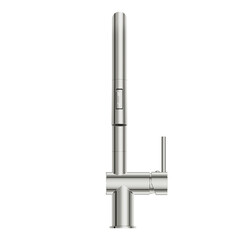 Смеситель для кухни Cersanit Brasko хром с высоким изливом с вытяжной лейкой однорычажный (64841) - фото 6