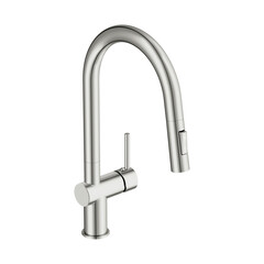 Смеситель для кухни Cersanit Brasko хром с высоким изливом с вытяжной лейкой однорычажный (64841) - фото 4