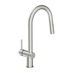 Смеситель для кухни Cersanit Brasko хром с высоким изливом с вытяжной лейкой однорычажный (64841) - фото 1