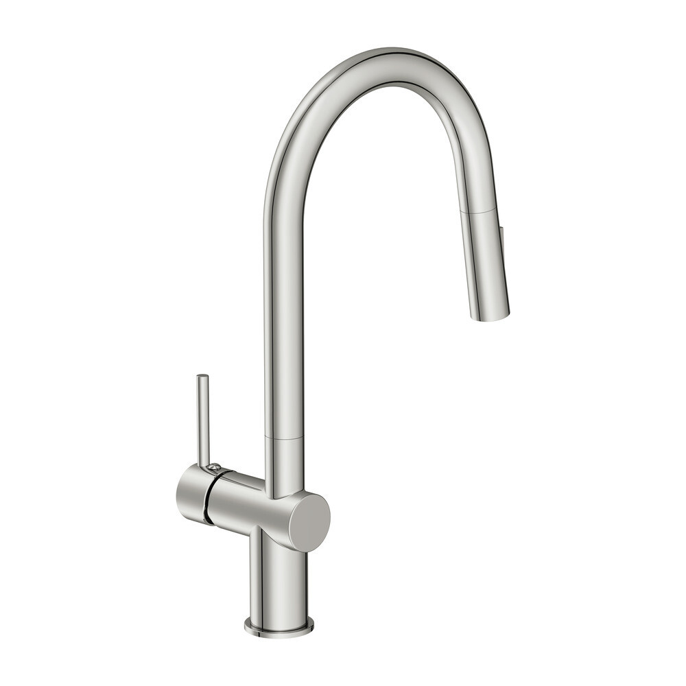 Изображение товара Смеситель для кухни Cersanit Brasko хром с высоким изливом и вытяжной лейкой