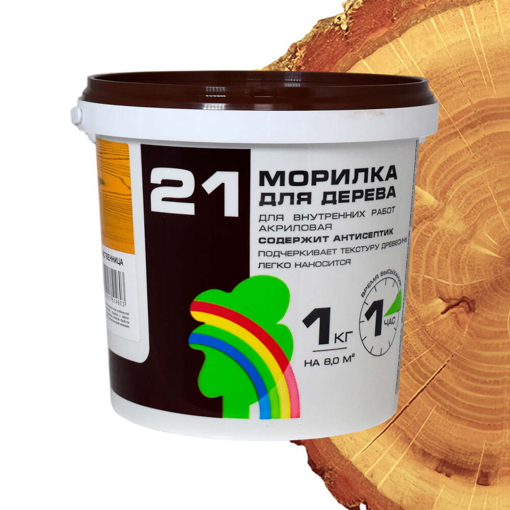 

Морилка Радуга ВДАК водная антисептическая лиственница 1 кг, Коричневый