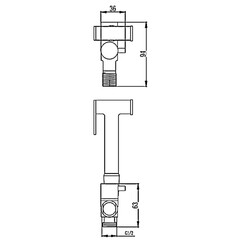 Смеситель с гигиеническим душем встраиваемый Haiba HB5501 со скрытой частью в комплекте хром (558172) - фото 2