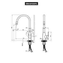Смеситель для кухни Decoroom DR29 графит с гибким изливом однорычажный (DR29024GM) - фото 2