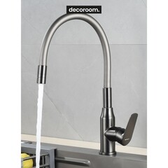 Смеситель для кухни Decoroom DR29 графит с гибким изливом однорычажный (DR29024GM) - фото 3