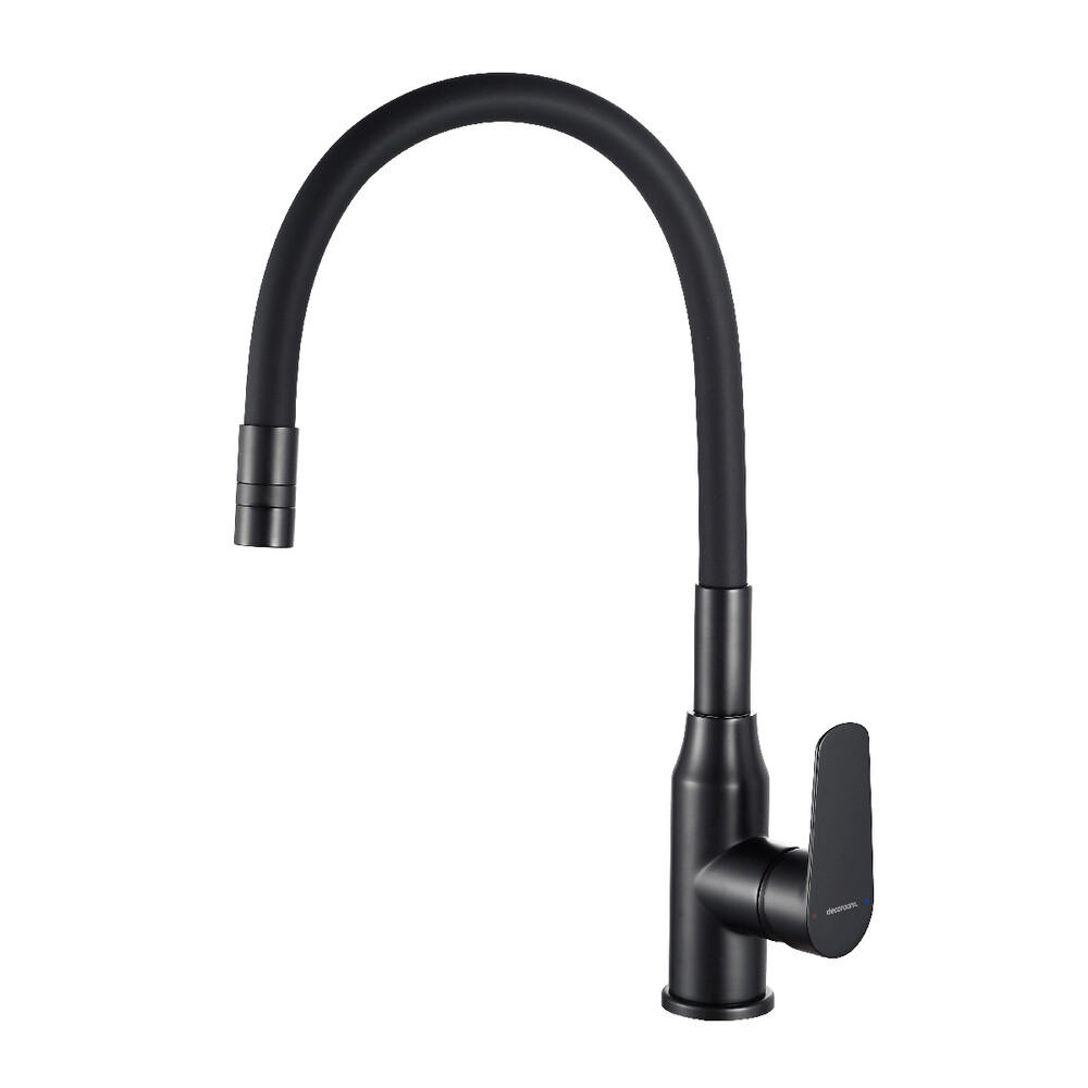 Изображение товара Смеситель для кухни Decoroom DR29 черный гибкий излив однорычажный