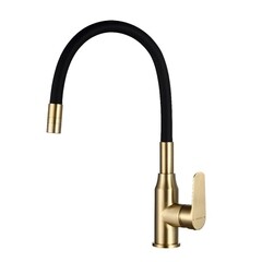 Смеситель для кухни Decoroom DR29 бронза/черный с гибким изливом однорычажный (DR29024B-Black) - фото 1
