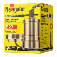 Светильник подвесной Navigator NIL-SF01-007 E27 60 Вт черненая бронза IP20 (61521) - фото 2