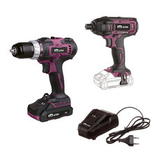 Набор электроинструмента аккумуляторный КМ АТОМ 18 В дрель-шуруповерт CD-181 и винтоверт СIV-182 2 Ач Li-lon с АКБ и ЗУ