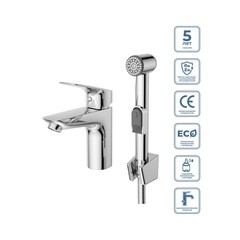 Смеситель для раковины с гигиеническим душем BelBagno однорычажный с держателем хром (DUE-LVM/HGN-CRM-W0) - фото 4