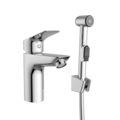 Смеситель для раковины с гигиеническим душем BelBagno однорычажный с держателем хром (DUE-LVM/HGN-CRM-W0)